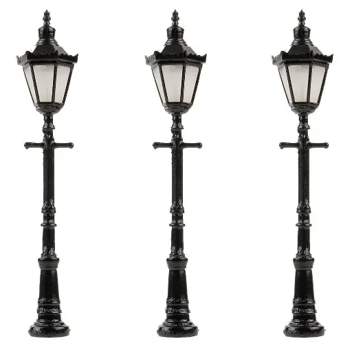[FA180112] Set 3 Lanternes de parc à LED Faller 180112 - HO1/87 - hauteur 65 mm