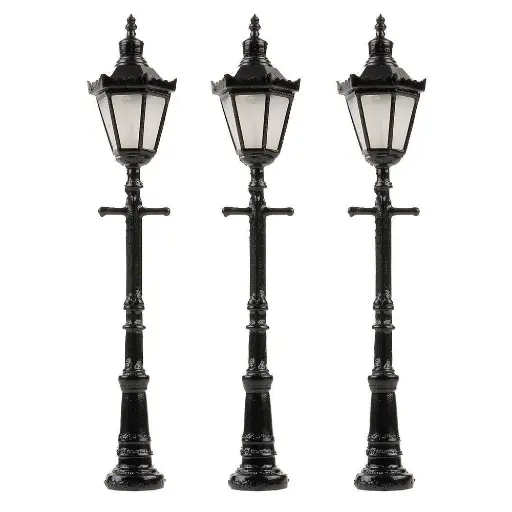 [FA272128] Set 3 Lanternes de parc à LED Faller 272128 - N 1/160 - hauteur 55 mm