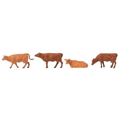 [FA180235] Lot de 4 figurines de vaches avec bruitage FALLER 180235 - HO 1/87