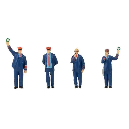[FA180237] Lot de 4 figurines personnel ferroviaire avec bruitage FALLER 180237 - HO 1/87