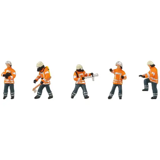 [FA151680] Lot de 5 pompiers époque VI - Set n°6 - Faller 151680 - HO : 1/87 -