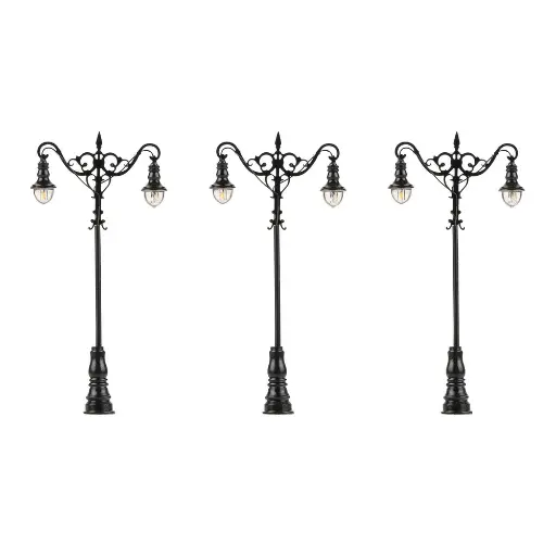 Set 3 Lampes boule/lanterne suspendu  LED Faller 180114 - HO 1/87 hauteur 75  mm