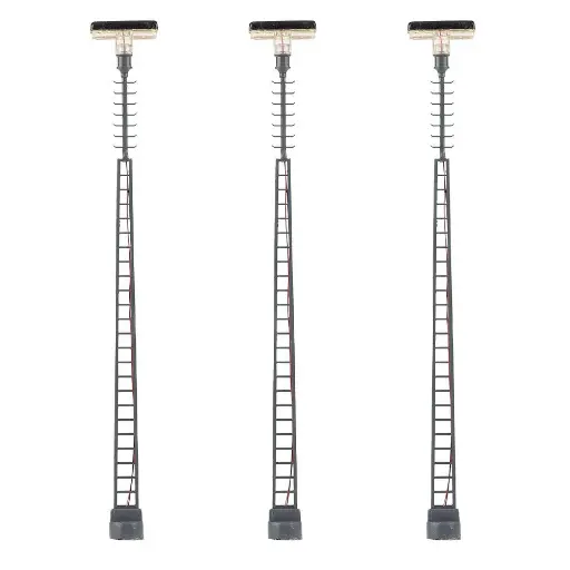 [FA180118] Set 3 feux de mât à treillis - Blanc chaud FALLER 180118 HO 1/87 - H : 145mm