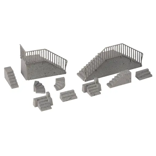 [FA180378] Ensemble d'escaliers en pierre grise Faller 180378 - HO : 1/87 - EP I