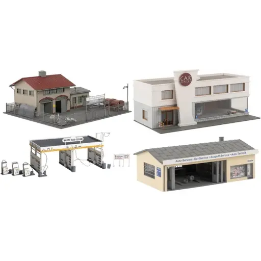 [FA190086] Coffret Parc d'activité Automobile Faller 190086 - HO : 1/87 - EP IV - 4 Maquettes