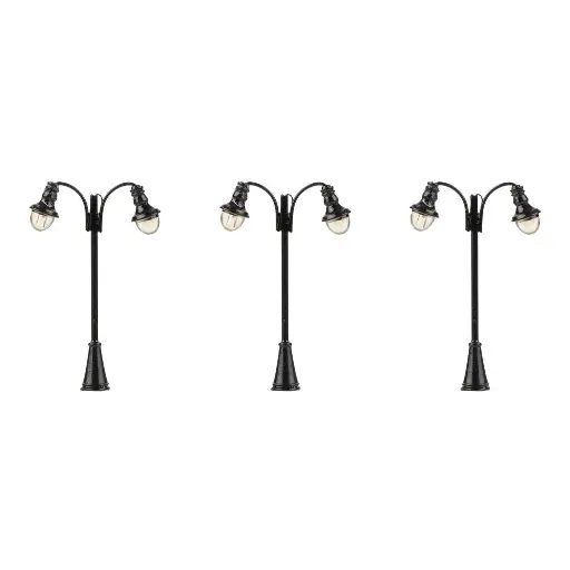 [FA272130] Set 3 Lanternes à arc à LED Faller 272130 - N 1/160 - hauteur 60 mm