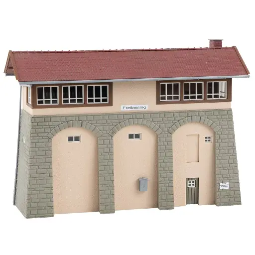 [FA120084] Poste d'aiguillage de Freilassing - FALLER 120084 - Gris / beige - Échelle HO : 1/87ème - 204 x 74 x 143 mm - Époque II