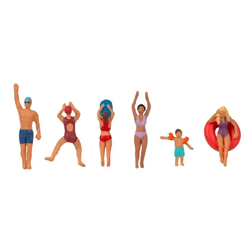 [FA151687] Lot de 6 Figurines - Lors du bain et de la natation - Faller 151687 - HO 1/87