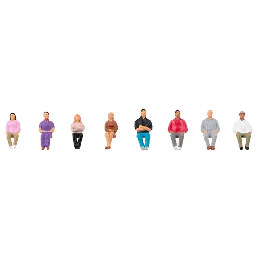 [FA151699] Lot de 8 Personnages assis - Figurine - FALLER 151699 - Échelle HO 1/87