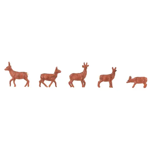 [FA151924] Pack de 5 chevreuils Faller 151924 - HO 1:87 - Peints