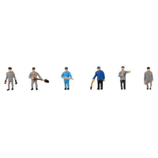 [FA155610] Set de 6 personnages employés ferroviaires - FALLER 155610 - N 1/160