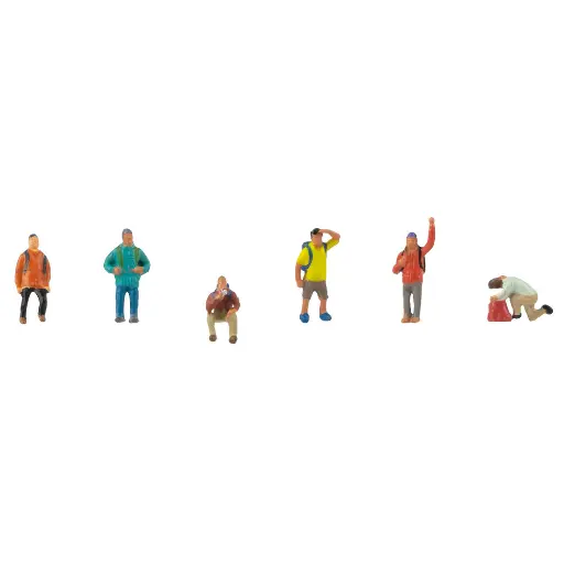 [FA155611] Set de 6 randonneurs en excursion - FALLER 155611 - N 1/160