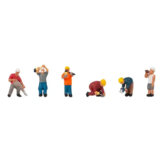 [FA155612] 6 figurines sur le chantier - Faller 155612 - N 1/160