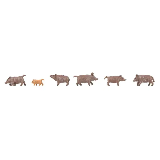 [FA155909] Pack de 6 sangliers Faller 155909 - N 1:160 - Peints