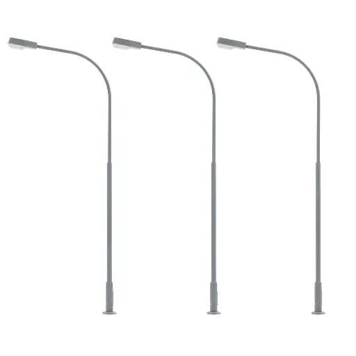 [FA180119] Lot de 3 lampadaires avec LED - Faller 180119 - HO 1/87