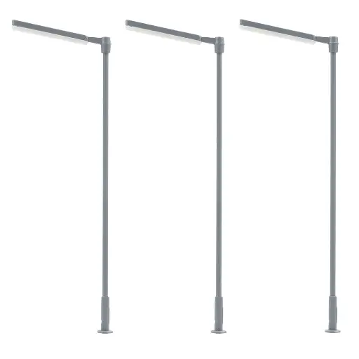 [FA180121] Lot de 3 lampadaires modernes LED - Faller 180121 - HO 1/87