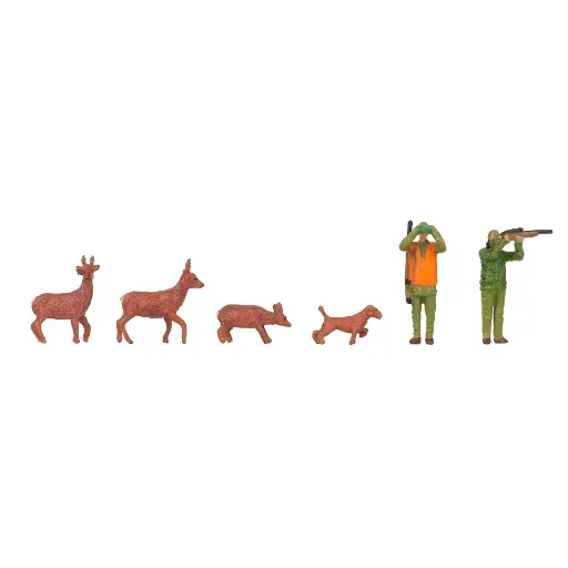 [FA151702] Lot de 6 Chasseurs et Cerfs - Faller 151702 - HO 1/87