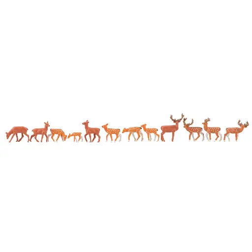 [FA151906] Lot de 12 Daim/Cerf/Elaphe - Faller 151906 - HO 1/87
