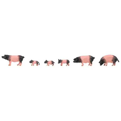 [FA151916] Lot de 6 cochons de campagne - Souabe-Halliens - Faller 151916 - HO 1/87