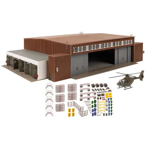 [FA144111] Hangar avec hélicoptère - Faller 144111 - HO 1/87 - Ep III
