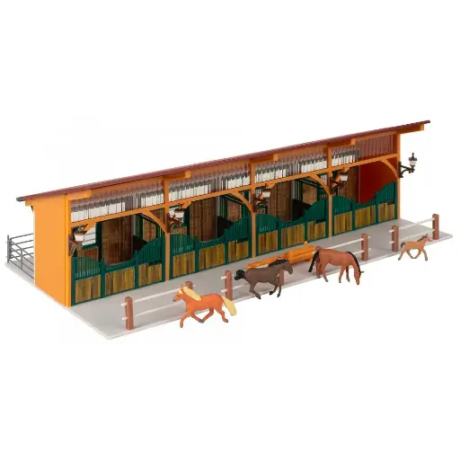 [FA130597] Écurie avec 4 chevaux - Faller 130597 - HO 1/87