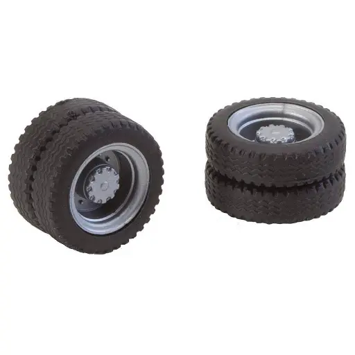 [FA163103] Lot de 2 roues complètes jumelées NQ - FALLER 163103 - HO 1/87