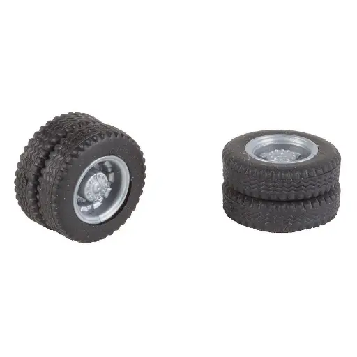 [FA163115] Lot de 2 roues complètes pour essieu arrière – Bus MB Citaro Car System - FALLER 163115 - HO 1/87