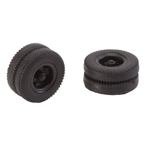[FA163116] Roues complètes pour essieu arrière – Camion MAN 635 Car System - FALLER 163116 - HO 1/87
