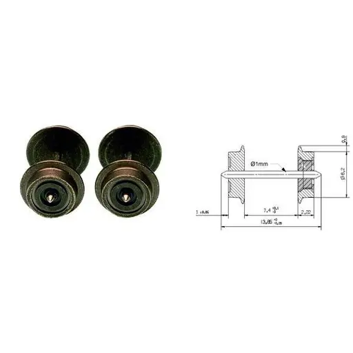 [FL20023] Paire d'Essieux Isolés - 6mm - Fleischmann 20023 - N: 1/160