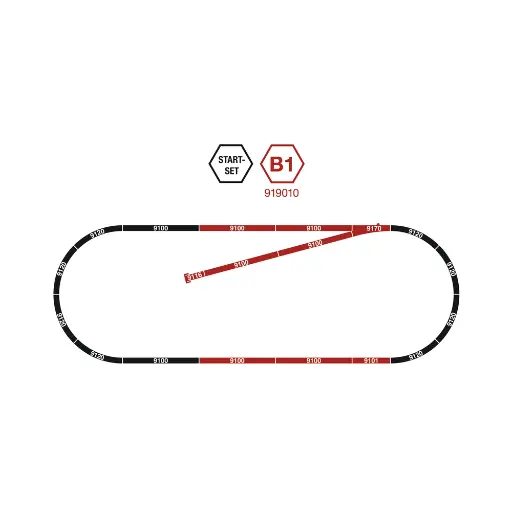 [FL919010] Coffret d'Extension Start-Set B1  FLEISCHMANN 919010 - N 1/160 | 1180x400mm