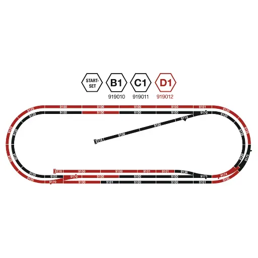 [FL919012] Coffret d'Extension Start-Set D1 - FLEISCHMANN 919012 - N 1/160