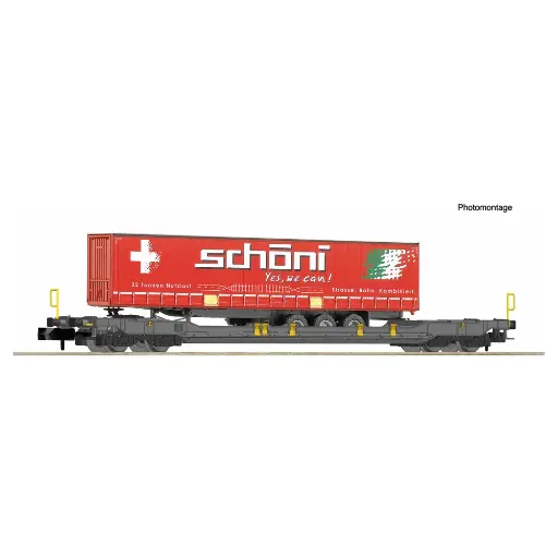 [FL6660038] Wagon porte-remorque de poche T5 Wascosa/Bertsch - Fleischmann 6660038 - N 1/160 - Ep VI - 2R