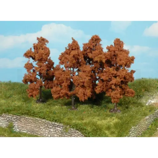 [HE1169] 4 Arbres fruitiers d'automne - Rouge foncé - HEKI 1169 - Échelle TT / N - 80 mm