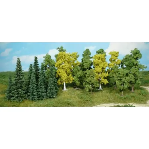[HE1230] 26 Arbres et sapins - Vert - HEKI 1230 - Échelle HO / TT / N - 50 à 110 mm