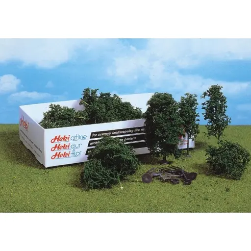 [HE1633] 15 Arbres et buissons - Vert foncé - HEKI 1633 - Échelle HO / TT / N / Z