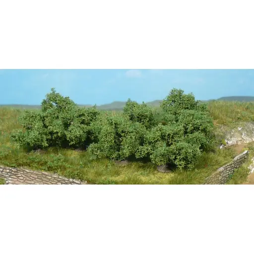 [HE1735] 8 Buissons - Vert foncé - HEKI 1735 - Échelle HO / TT / N / Z - 40 mm