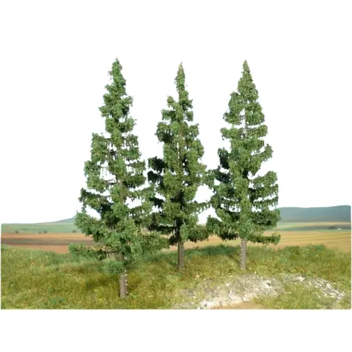 [HE2126] Lot de 3 Epicéas - Hauteur 170mm - Heki 2126 - HO : 1/87