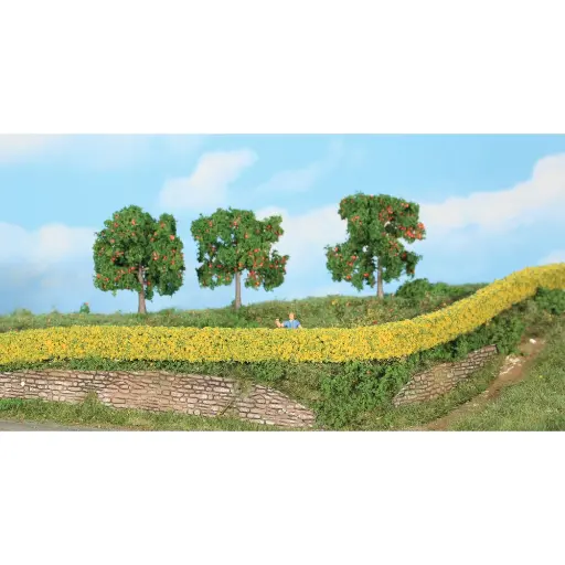 [HE11810] 2 haies flexibles de forsythia 14 x 7 mm, chacune de 50 cm de long - Heki 11810 - Échelle universelle