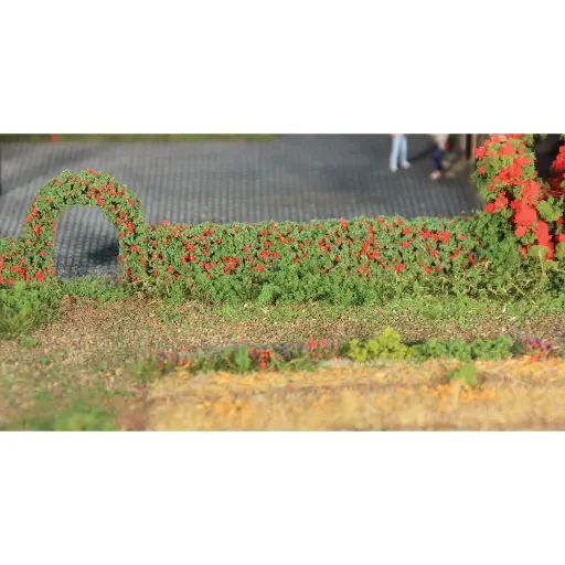 2 haies de rosiers flexibles 14 x 7 mm, chacune de 50 cm de long - Heki 11811 - Échelle universelle