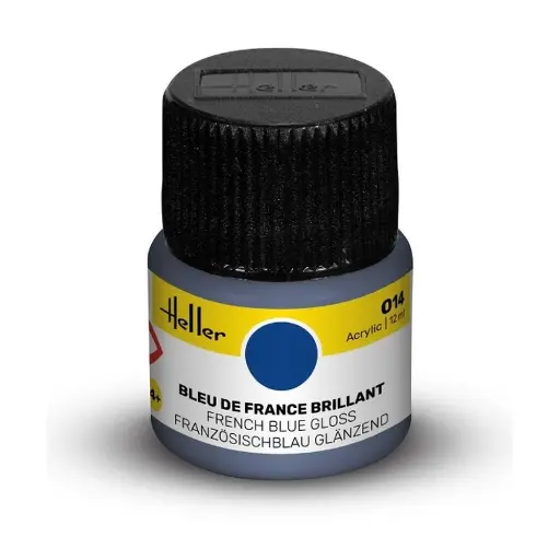 [HE9014] Peinture Acrylique 014 - Bleu de France Brillant - Heller 9014 - 12ML