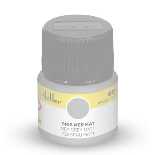 [HE9027] Peinture Acrylique 027 - Gris Mer Mat - Heller 9027 - 12ML