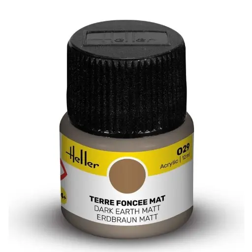 [HE9029] Peinture Acrylique 029 - Terre Foncée Mat - Heller 9029 - 12ML
