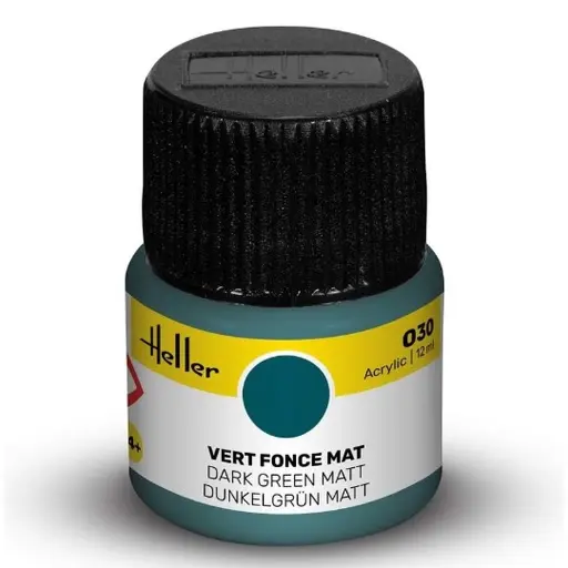 [HE9030] Peinture Acrylique 030 - Vert Foncé Mat - Heller 9030 - 12ML