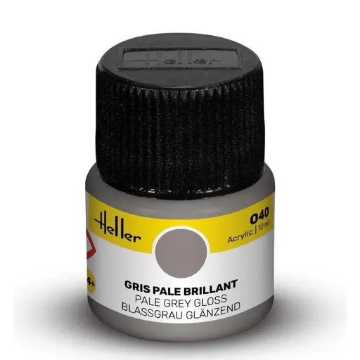 [HE9040] Peinture acrylique en pot - Heller 9040 - Gris Pale Brillant - 12ml
