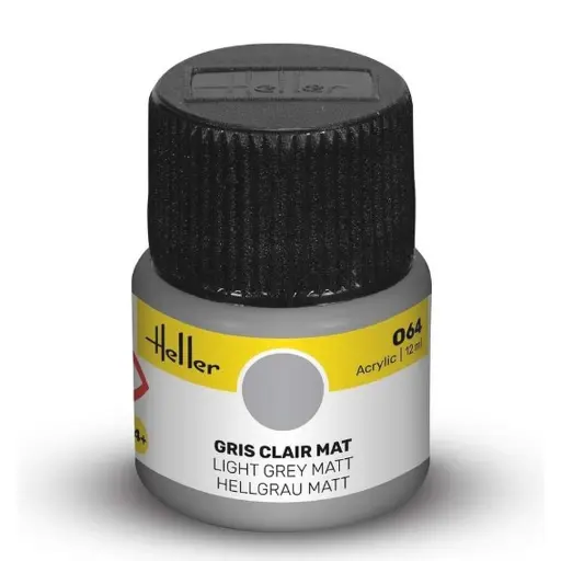 [HE9064] Peinture Acrylique 064 - Gris Clair Mat - Heller 9064 - 12ML