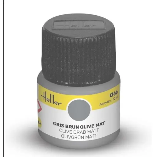 [HE9066] Peinture Acrylique 066 - Gris Brun Olive Mat - Heller 9066 - 12ML