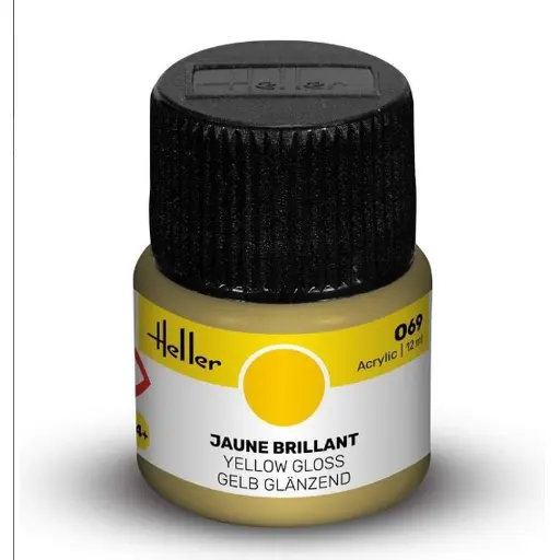 [HE9069] Peinture Acrylique 069 - Jaune Brillant - Heller 9069 - 12ML