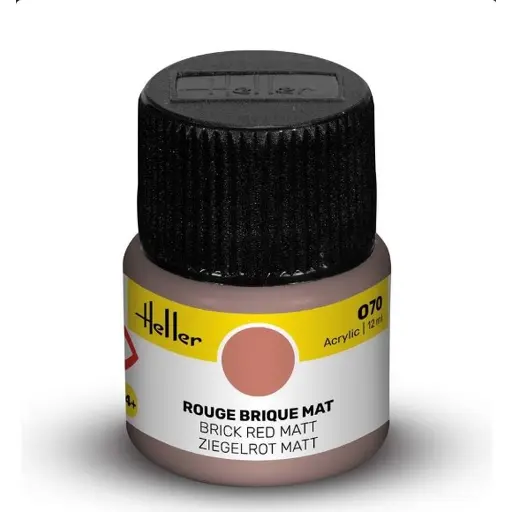 [HE9070] Peinture Acrylique 070 - Rouge Brique Mat - Heller 9070 - 12ML3279510090703
