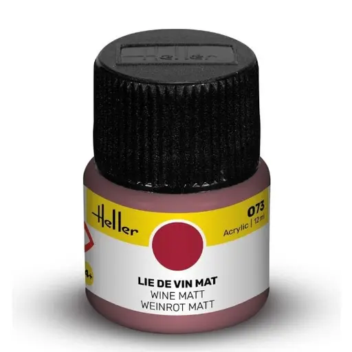 [HE9073] Peinture Acrylique 073 - Lie De Vin Mat - Heller 9073 - 12ML
