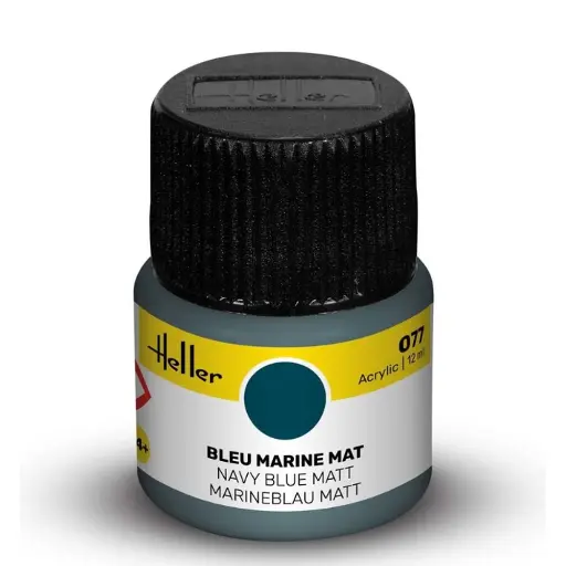 [HE9077] Peinture acrylique en pot - Heller 9077 - Bleu marine mat - 12ml
